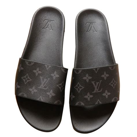 louis vuitton black men's slides